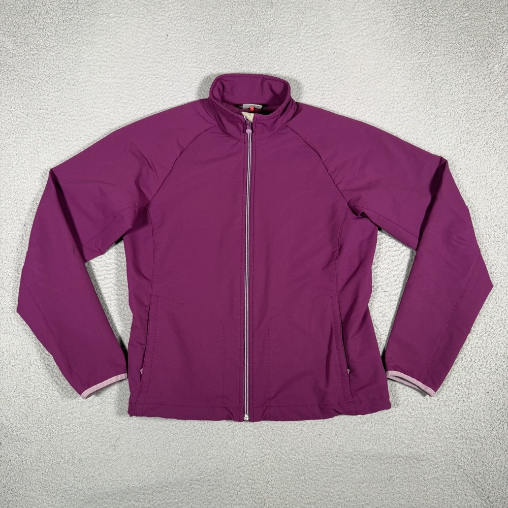 Merrell Jacket Womens Large Purple Softshell Full Zip Outdoor Hiking Casual Logo
